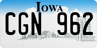 IA license plate CGN962