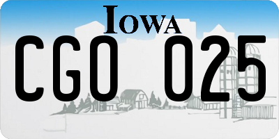 IA license plate CGO025