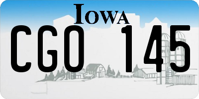 IA license plate CGO145