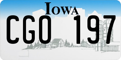 IA license plate CGO197