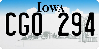 IA license plate CGO294
