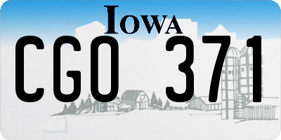 IA license plate CGO371