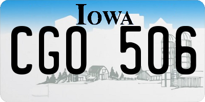 IA license plate CGO506