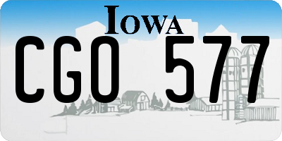 IA license plate CGO577