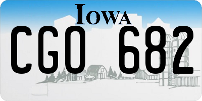 IA license plate CGO682