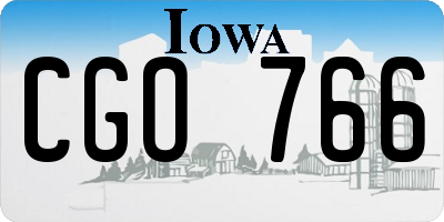 IA license plate CGO766