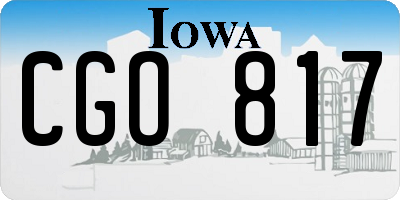 IA license plate CGO817