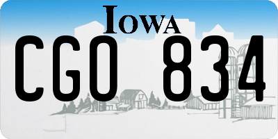 IA license plate CGO834