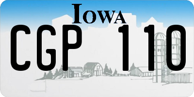 IA license plate CGP110