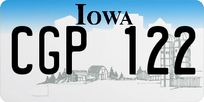 IA license plate CGP122