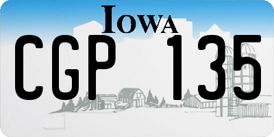 IA license plate CGP135