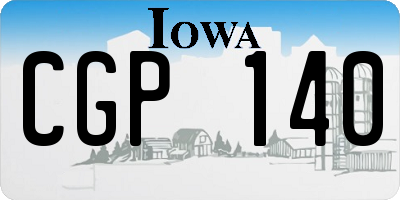 IA license plate CGP140