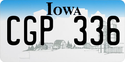 IA license plate CGP336