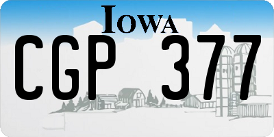 IA license plate CGP377
