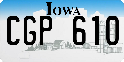 IA license plate CGP610