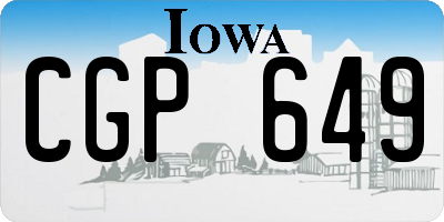 IA license plate CGP649