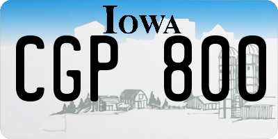IA license plate CGP800