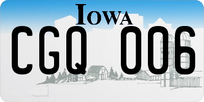 IA license plate CGQ006