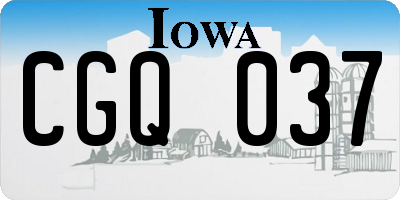 IA license plate CGQ037