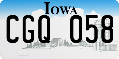 IA license plate CGQ058