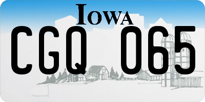 IA license plate CGQ065