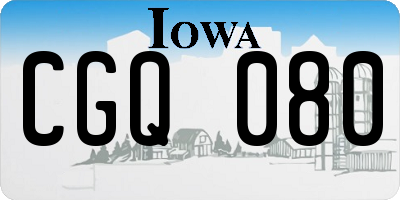 IA license plate CGQ080