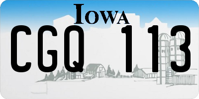 IA license plate CGQ113