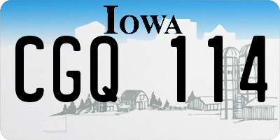 IA license plate CGQ114