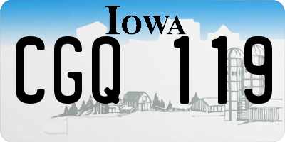 IA license plate CGQ119