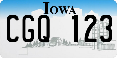 IA license plate CGQ123