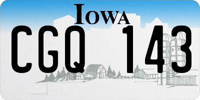 IA license plate CGQ143