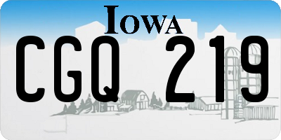 IA license plate CGQ219