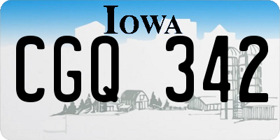 IA license plate CGQ342