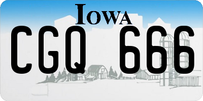 IA license plate CGQ666
