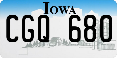 IA license plate CGQ680