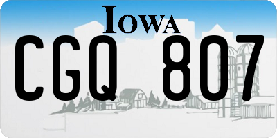 IA license plate CGQ807