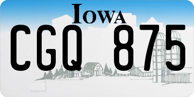 IA license plate CGQ875