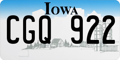 IA license plate CGQ922