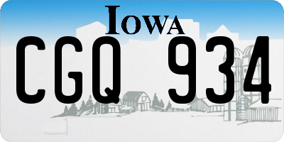 IA license plate CGQ934