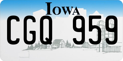 IA license plate CGQ959