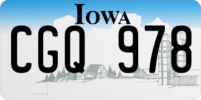 IA license plate CGQ978