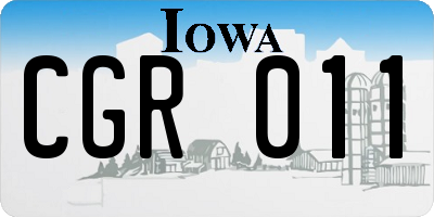 IA license plate CGR011