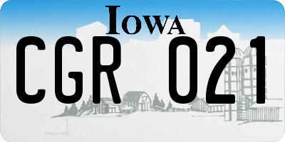 IA license plate CGR021