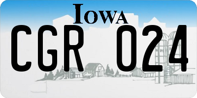 IA license plate CGR024