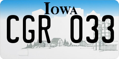 IA license plate CGR033