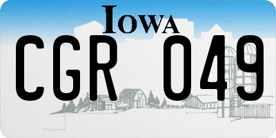 IA license plate CGR049