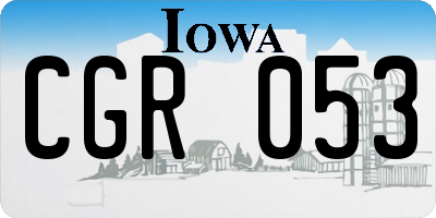 IA license plate CGR053