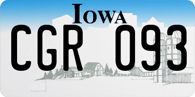 IA license plate CGR093