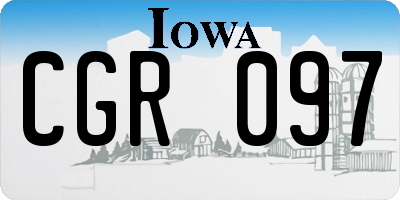 IA license plate CGR097