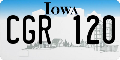 IA license plate CGR120